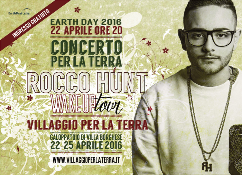 Rocco Hunt in concerto gratuito a Roma per l’Earth Day – 22 aprile 2016