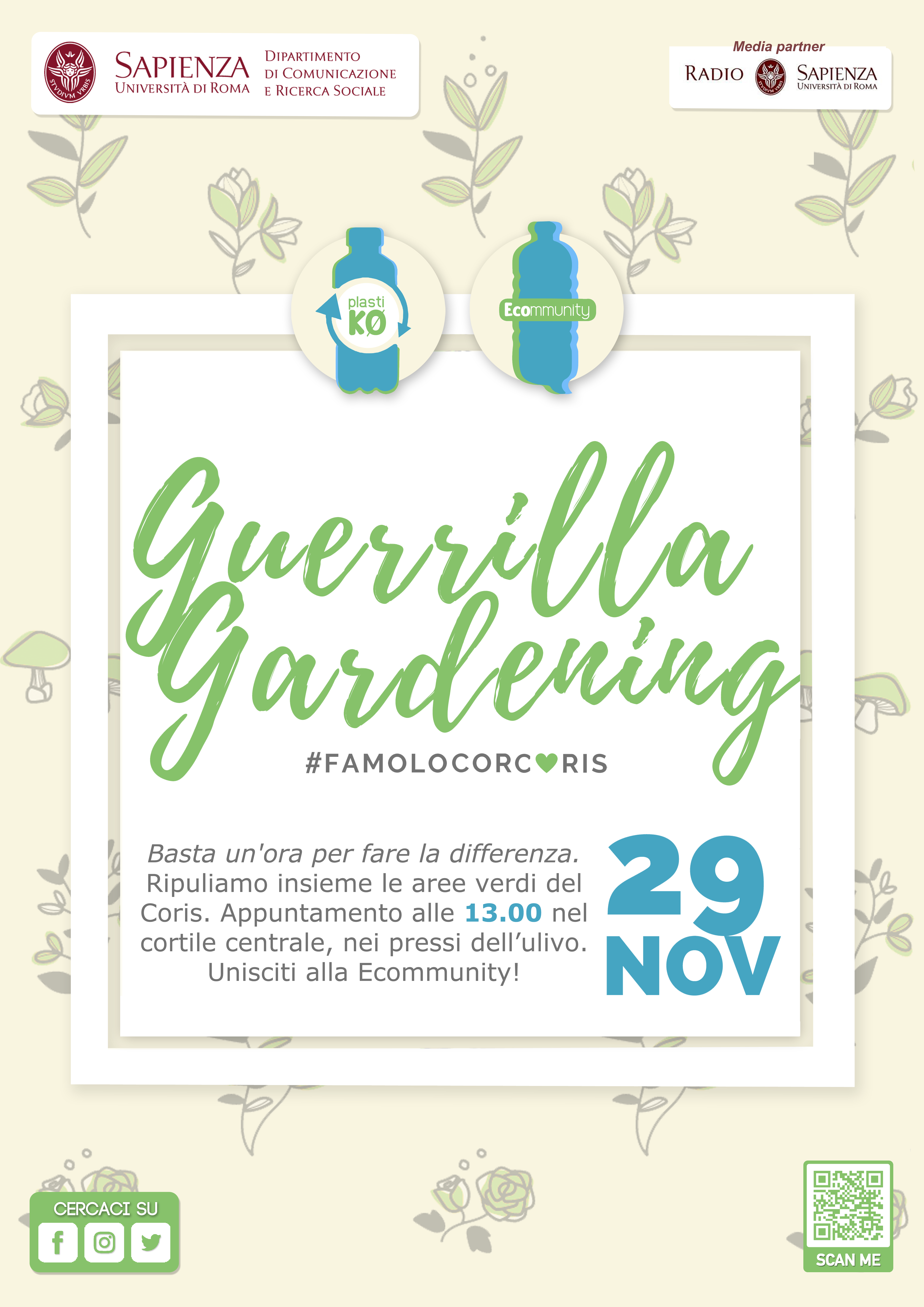 Guerrilla Gardening al CoRiS venerdì 29 novembre