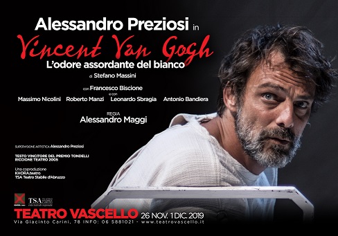 L’assordante odore del bianco. Van Gogh interpretato da Alessandro Preziosi in uno spettacolo al Teatro Vascello.