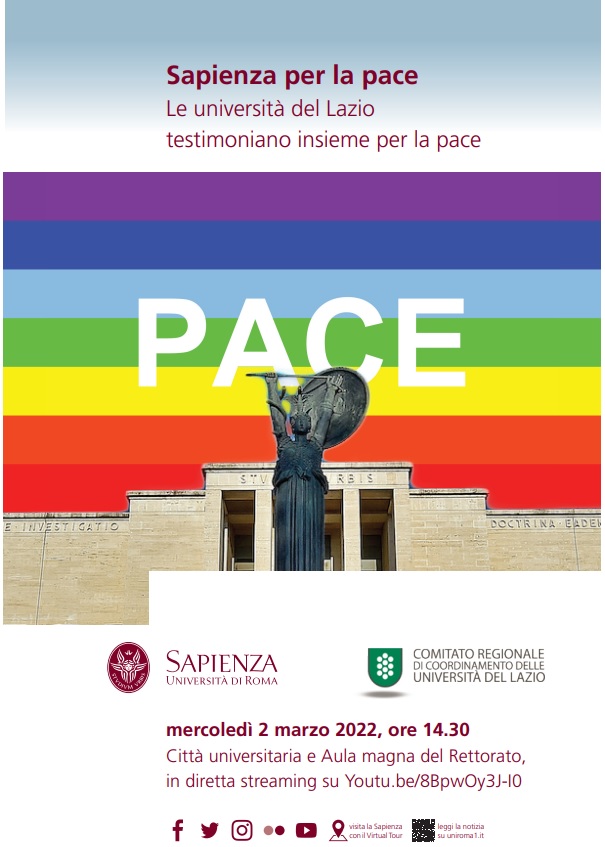 Sapienza per la pace. Le Università del Lazio testimoniano insieme per la pace