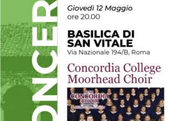 Il coro Musicanova accoglie il Concordia College Moorhead Choir nella Basilica di San Vitale di Roma giovedì 12 maggio