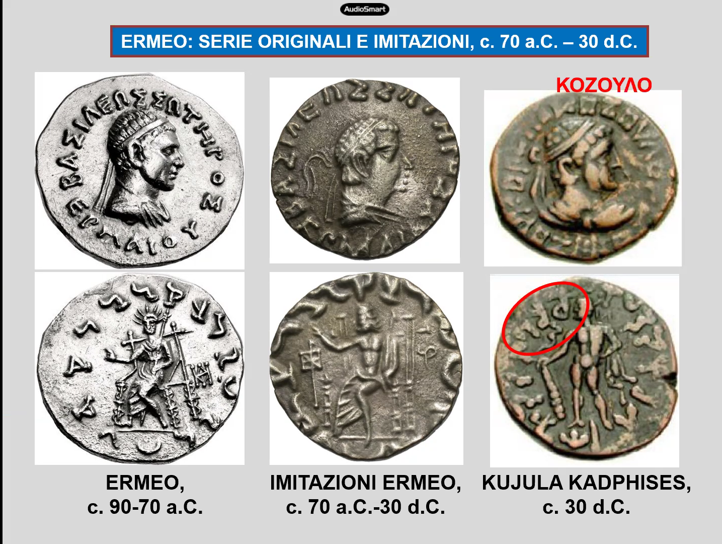 moneti Ermeo: serie originali e imitazioni c. 70 a. C - 30 d. C.